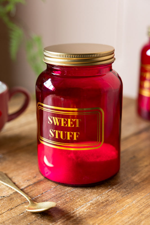 Sweet Stuff Hot Pink Glass Storage Jar