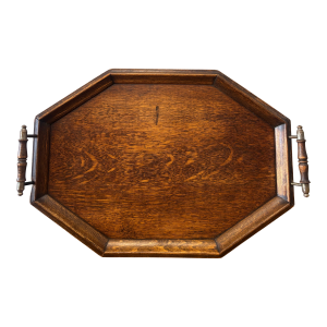 Antique English Oak Octagonal Tray