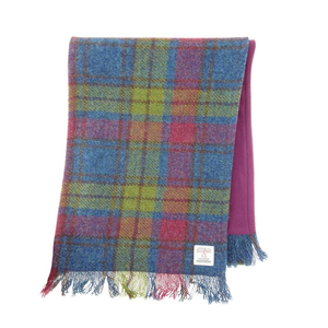 Handwoven Harris Tweed & Fleece Plaid Scarf