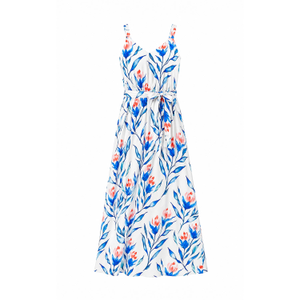 Yumi White Floral Print Maxi Sun Dress (XL)