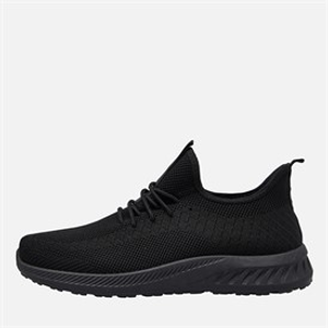 Crosshatch Mens Antioch Trainers Black Mono