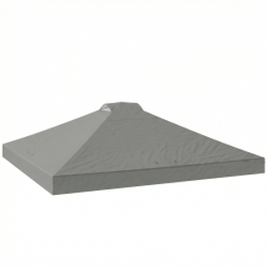 Outsunny Techo de repuesto para pabellón UV50+ impermeable con 8 orificios de drenaje 3 x 3 m, Gris claro