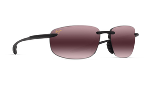 Maui Jim Ho'okipa Ultra Prescription Sunglasses - Matte Black, Maui Jim Polycarbonate Maui Rose Polarised (BiGradient Mirror)