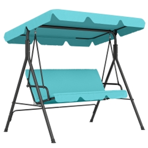 Outsunny Three-Seater Garden Swing Chair, with Adjustable Canopy - Teal
