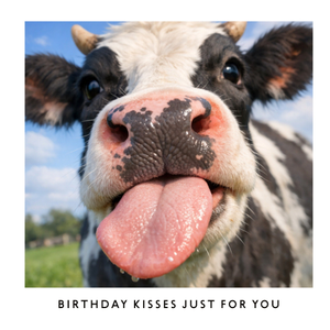 Moonpig Kisses Just For You Funny Cow Close Up Birthday Card