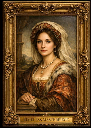 Traditional Masterpiece Painting Face Swap Birthday Card For Her