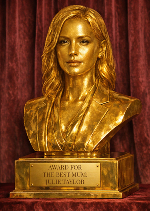 Best Mum Award Gold Statue Trophy Face Swap Greetings Card