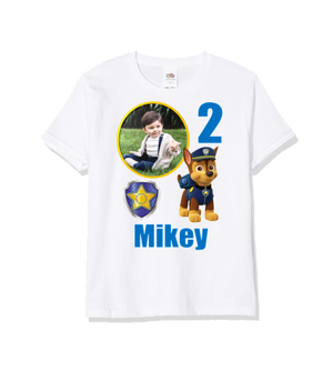 Personalised Paw Patrol Chase Photo T-Shirt
