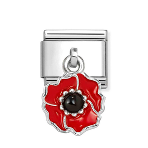 Classic Silver Poppy Pendant Charm