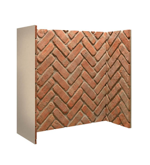 Rustic Brick Herringbone Fireplace Chamber