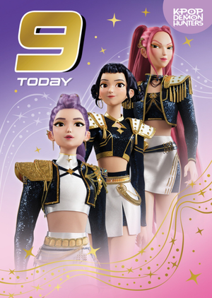 KPop Demon Hunters 9th Birthday Card