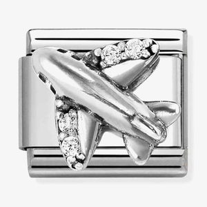 Nomination Classic Silver Cubic Zirconia Areoplane Charm 330327/19