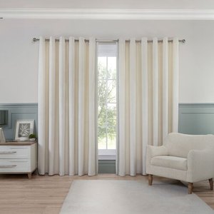 EMBROIDERED TRIM VELVET IVORY 90x90 Curtain