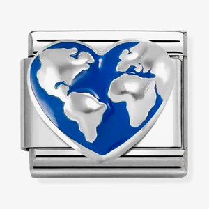 Nomination Classic SYMBOLS World Map Heart Charm 330204/45