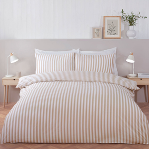 Cool Comfort Natural Stripe Cotton Lyocell Duvet Set
