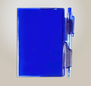 Clear-View Jotter Soft Cover Notebook with Pen - Translucent Blue