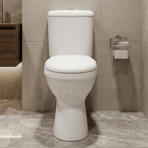 White Single Flush Comfort Height Toilet Pan, Cistern & Soft Close Seat