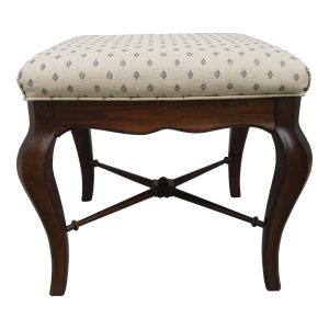 Hammary Furniture Tan Upholstered Bench Stool With Carved Apron