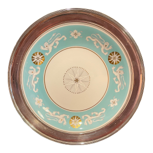 Wedgwood Porcelain and Fisher Sterling Cake Plate