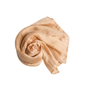 Champagne Gold Silk Scarf – Hand-Dyed Mulberry Silk Shawl, Wedding & Bridesmaid Wrap (one size)