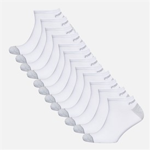 Pro Player Mens Twelve Pack No Show Socks White/Grey
