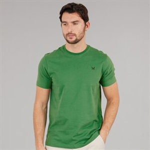 Crew Clothing Mens Round Neck T-Shirt Pine Green