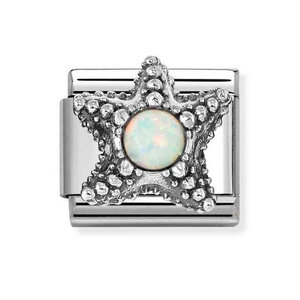Classic Silver White Opal Starfish Charm