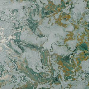 Liquid Marble Wallpaper in Sage and Gold