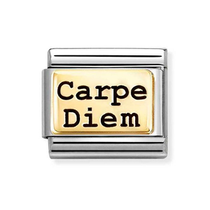 Classic Gold Black 'Carpe Diem' Charm