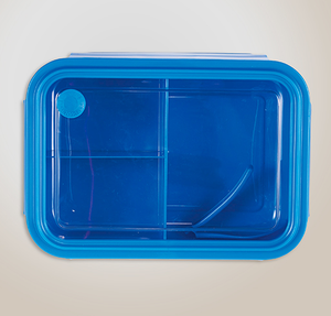 Three Compartment Food Storage Bento Box - Blue