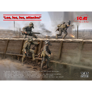 ICM 35723 German Assualt Unit “Los, los, los, attacke!” Figures 1:35 Model Kit