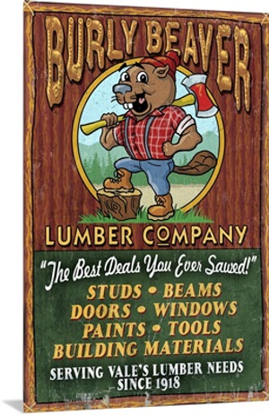 Vale, Oregon - Burley Beaver Lumber Company Vintage Sign: Retro Travel Poster