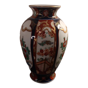 1940s Japanese Hand Painted Gold Imari Decorative Vase