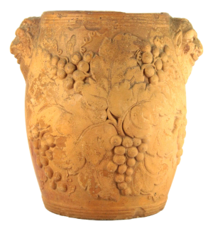 Circa 1798 - 1820 Davenport Terracotta Wine Cooler. W Satyrs, Grapes & Vines
