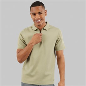 NICCE Mens Luxe Quarter Zip Polo Shirt Grey Stone