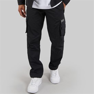 NICCE Mens Baggi Loose Fit Cargo Pants Black