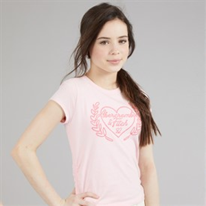 Abercrombie & Fitch Girls Laurel Heart T-Shirt Cradle Pink