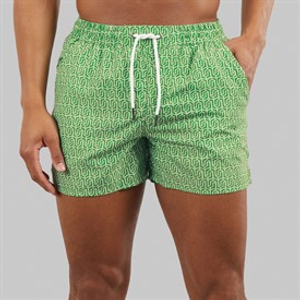 Aray Mens Rowley Geo Swim Shorts Green