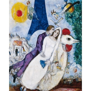 Reproduction Marc Chagall - Les mariés de la tour Eiffel (détail)