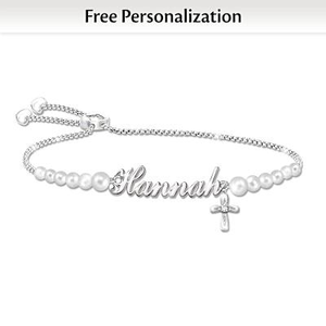 Blessings For My Daughter Personalized Pearl Bracelet