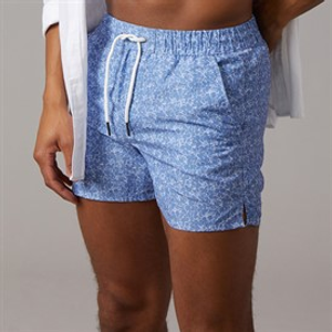 Aray Mens Mono Floral Swim Shorts Blue