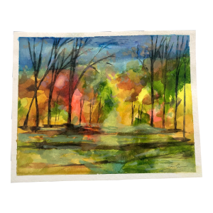 Nancy Smith Contemporary Watercolor Landscape "Forest Bathing"