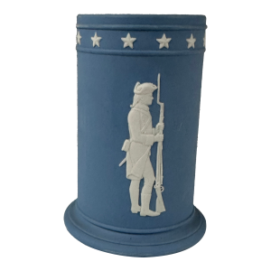 Wedgwood Blue Jasperware Patriot Spill Vase Vessel