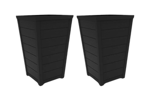 Taper Square Planter 37cm Set of 2 - Graphite