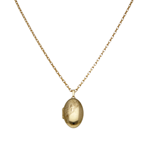 Pre-Owned 9ct Yellow Gold Oval Locket & Chain Necklace
