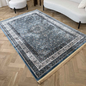 Traditional Oriental Duck Egg Blue Rug