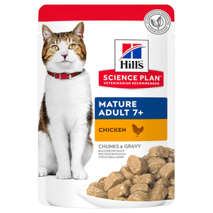 Hills Science Plan Mature Adult 7+ Cat Food Pouches (12 x 85g) - Flavour : Chicken