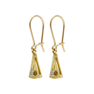 Pre-Owned 9ct Diamond Set Triangle Drop Earrings