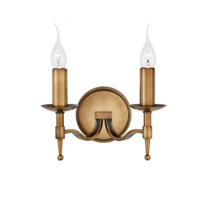 CA1W2B Stanford Twin Wall Light Antique Brass (S)