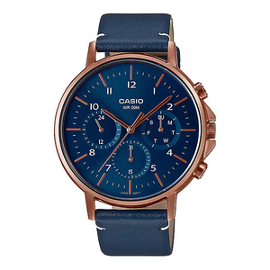 Casio Enticer Chrono Men's Blue Rose Gold Watch